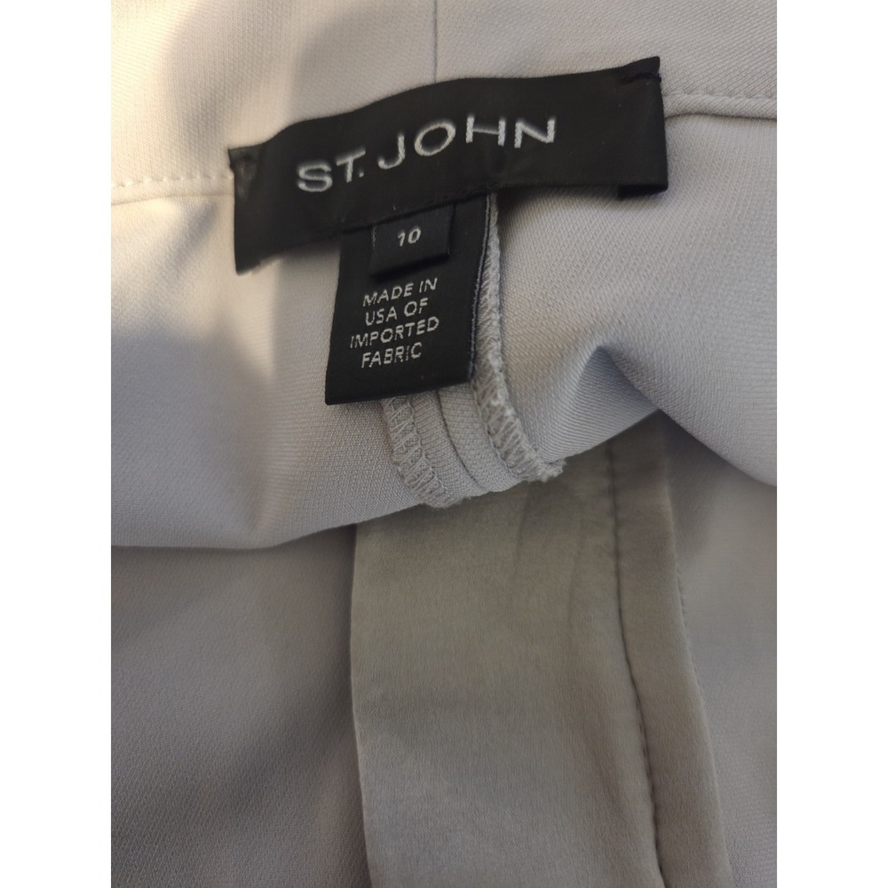 St. John Women's Size 10 Wide Leg Crepe Dress Pants Gray - Picture 4 of 4